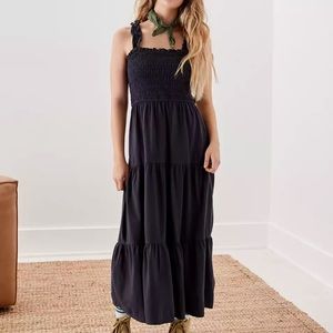American Eagle Ruffled Smocked Midi Dress